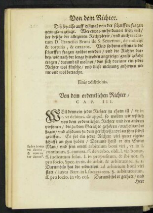 Von dem ordentlichen Richter/ Cap. III.