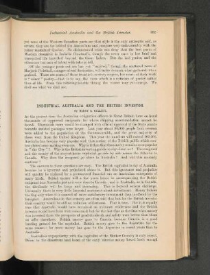 Industrial Australia And The British Investor.