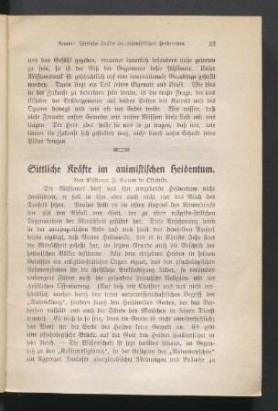 Sittliche Kräfte im animistischen Heidentum