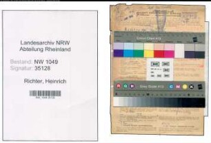 Entnazifizierung Heinrich Richter , geb. 14.01.1899 (Bankangestellter)