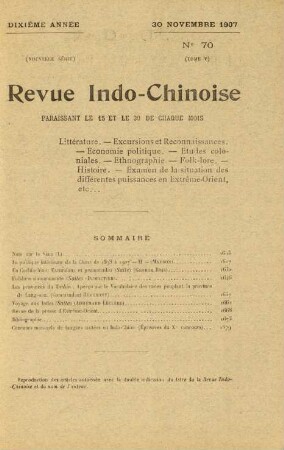30 Novembre 1907. No 70