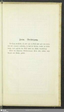 Zusatz. Berichtigung