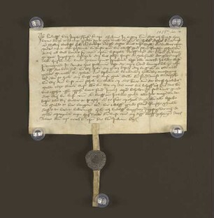 1455 Februar 16. Der Knappe Ludolf von Imteshusen verkauft dem Lemgoer Bürger Herborn für 12 rh. Fl. einen ihm vom verst. Vater seiner, Ludolfs, Ehefrau Margarethe, Hans dem Goldschmied, nachgelassenen Brief über 2 Mrk. Pfenniggülte aus Arnd Pollmanns Hause auf der Neustadt Lemgo.