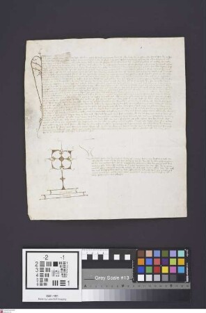 Bensheimer Hof: Notariatsinstrument über Hen Korn von Dornheim Bestellung zu einem geschwornen .... ? nemlich einem Land .... ? zu Hoffen und zum ...