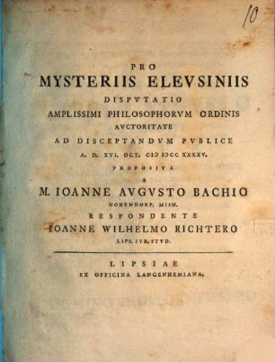 Pro mysteriis Eleusiniis disputatio