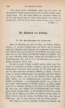 246-262 Die Mechanik des Erdballs : VI. Der Gewölbeschub der Erdkruste