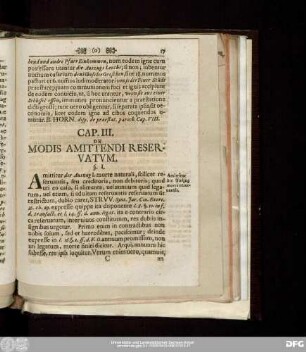 Cap. III. De Modis Amittendi Reservatum.