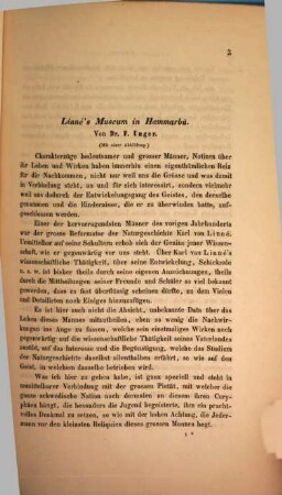 Linné's Museum in Hammarbü : (Aus dem Novemberhefte des Jahrganges 1852 der Sitzungsberichte der mathem.-naturw. Classe der kais. Akademie der Wissenschaften [IX. Bd. S. 784] besonders abgedruckt)