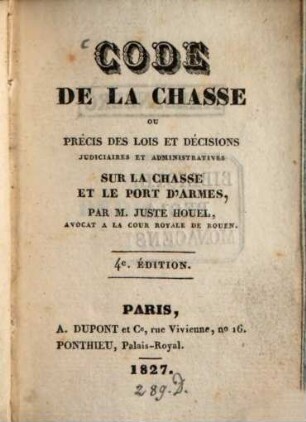Code de la chasse