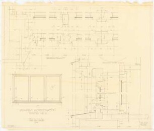Gesamtbebauungsplan Ankara Ankara Kooperatifi. Haustypen: Generelle Werkplanung, Details Fenster horizontaler und vertikaler Schnitt 1:1, Aufriss der Außenfront 1:10