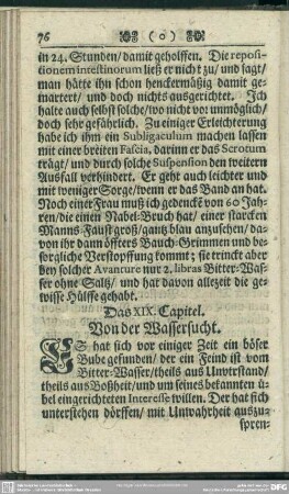 Das XIX. Capitel. Von der Wassersucht
