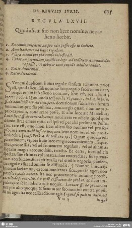 Regula LXVII. Quod alicui suo non lecet nomine: necalieno licebit