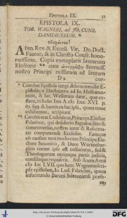 IX. Tob. Wagneri ad Jo. Cunr. Danhauerum - X. Tobiae Wagneri ad Jo. Conr. Danhauerum.