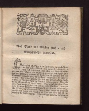 Nach Stand und Würden hoch- und Werthgeschätzte Anwesende.