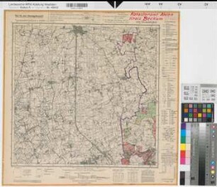 Katasteramt Ahlen  Kreis Beckum, Meßtischblatt Drensteinfurt 4212, Farbige Einzeichnung mit Namensliste