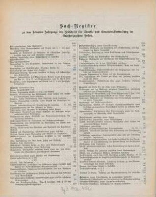 Sach-Register zu dem siebenten Jahrgange der Zeitschrift für Staats- und Gemeinde-Verwaltung im Großherzogthum Hessen