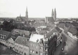 Speyer, Stadtansicht : Speyer. Stadtansicht mit Gedächtniskirche und St. Josephskirche von Nordosten