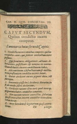 Caput Secundum. Quibus condictio incerti competat.