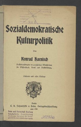 Sozialdemokratische Kulturpolitik