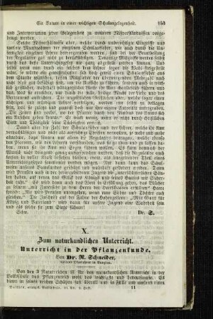 Zum naturkundlichen Unterricht : Unterricht in der Pflanzenkunde