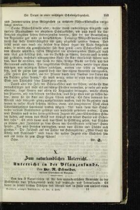 Zum naturkundlichen Unterricht : Unterricht in der Pflanzenkunde