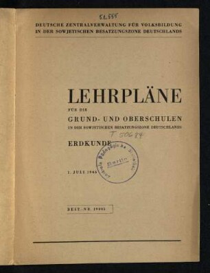 1946: Erdkunde