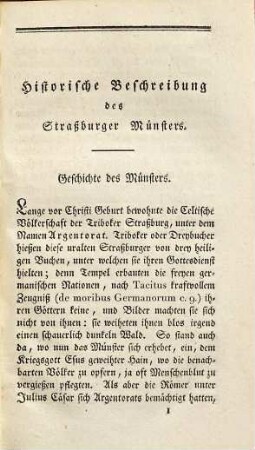 Beschreibung des Strassburger Muensters