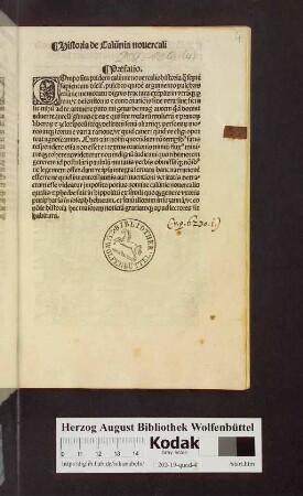 Historia de Calu[m]nia nouercali Prefatio. COmposita pridem calu[m]nie nouercalis historia q[uae] septe[m] sapientum dicit[ur] ...