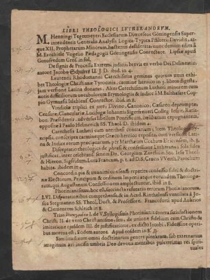 Libri Theologici Lutheranorum.