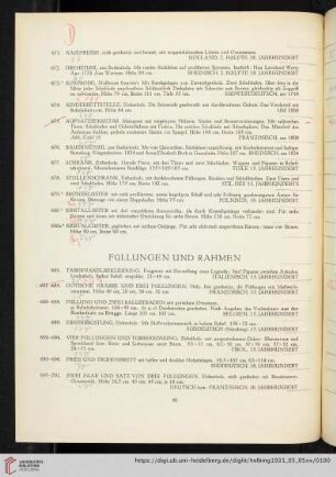 Füllungen und Rahmen (Nr. 681-784)
