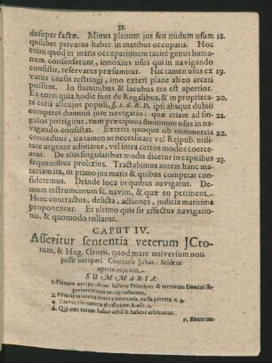 Caput IV. Afferitur sententia veterum JCtorum ...