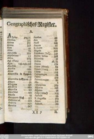 Geographisches Register.