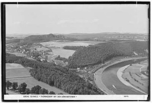 Sächsische Schweiz. Thürmsdorf mit den Bärensteinen