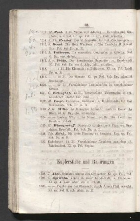 Kupferstiche und Radirungen