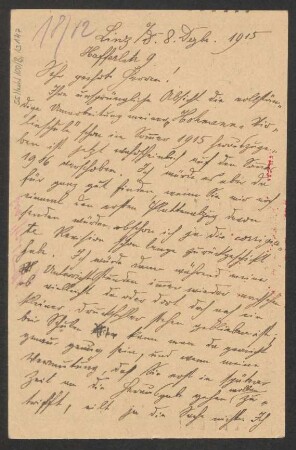 Brief an B. Schott's Söhne : 08.12.1915