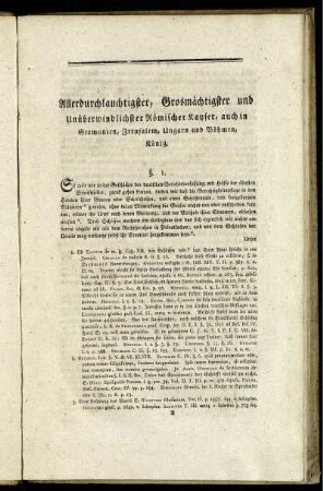 Allerdurchlauchtigster, Grosmächtigster und Unüberwindlichster Römischer Kayser, [...].