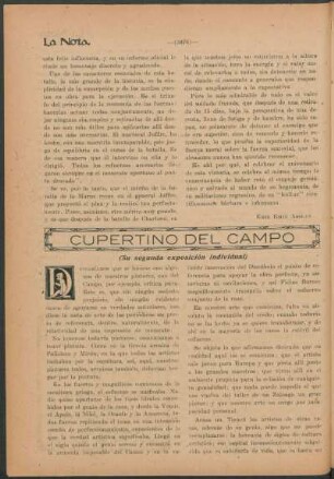 Cupertino del Campo : (Su segunda exposición individual)