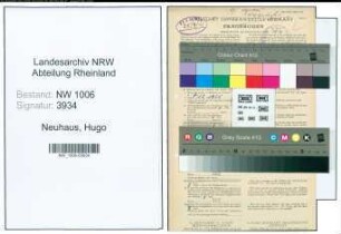 Entnazifizierung Hugo Neuhaus , geb. 10.03.1906 (Landwirt)