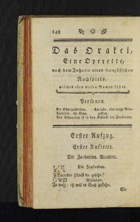 Das Orakel, ...