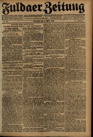 Ausgabe vom Dienstag, den 02. April 1918.