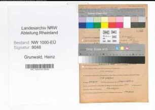 Entnazifizierung Heinz Grunwald, geb. 05.04.1911 (Lehrer)