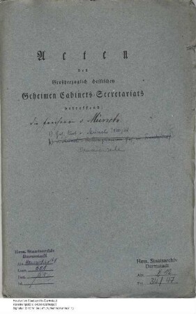 Münch[-Bellinghausen], [Heinrich] Freiherr v., Geheimer Rat in Gießen und Darmstadt