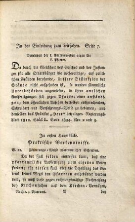 Leitfaden zur Verwaltung des Pfarramts in seinen Dienstverhältnissen gegen den Staat im Königreiche Baiern : nebst einem Anhange von Formularen pfarramtlicher Schreiben und Fertigungen zur Erleichterung der königlichen Pfarrämter, Pfarramts-Gehülfen und Kandidaten, 1,1. Erster Nachtrag zu dem Leitfaden zur Verwaltung des Pfarramts