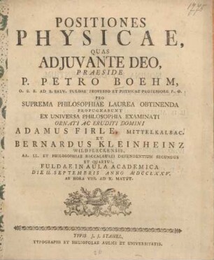 Positiones physicae