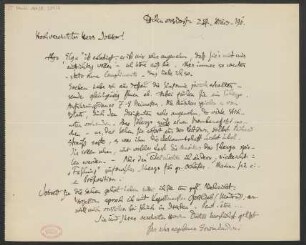 Brief an B. Schott's Söhne : 24.03.1911