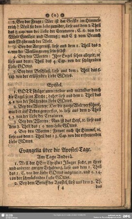 Evangelia über die Apostel-Tage