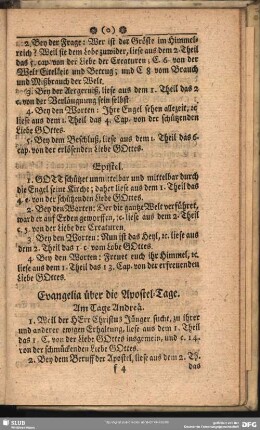 Evangelia über die Apostel-Tage