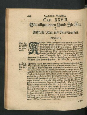 Cap. XXVIII. Von allgemeinen Land-Straffen.