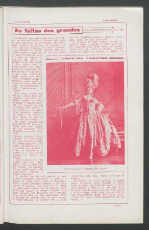Teatro francês : Cecil Sorel, em "Madame Du Barry"