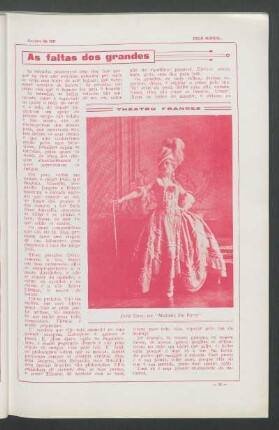 Teatro francês : Cecil Sorel, em "Madame Du Barry"